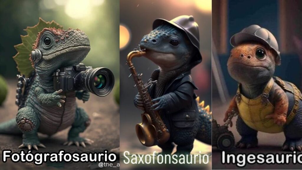 Las «dino-profesiones» se han vuelto tendencia y consiste en imágenes de dinosaurios bebés que tienen diferentes accesorios que recuerdan a las diferentes profesiones y oficios. 