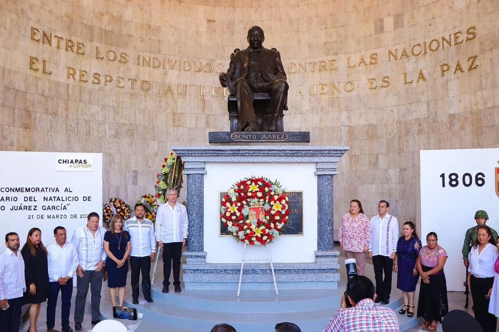 Conmemora congreso de Chiapas 217 aniversario del natalicio de Benito Juarez