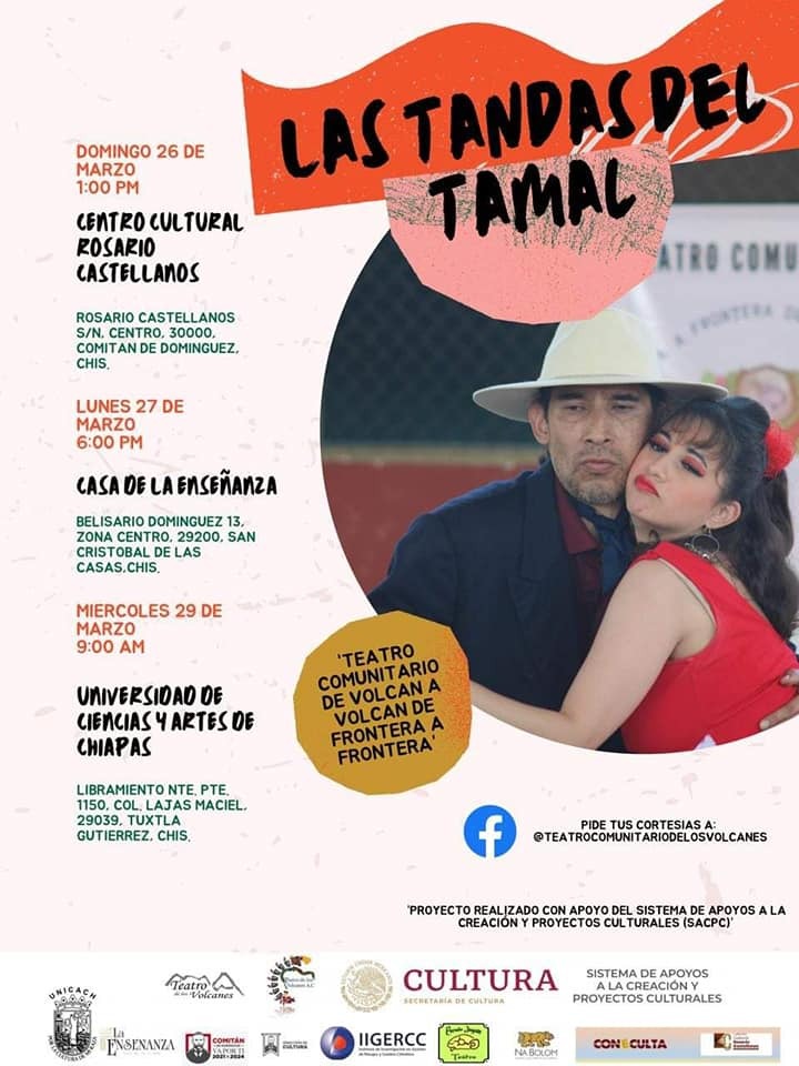 El proyecto de teatro comunitario "De Volcán a Volcán, de Frontera a Frontera" llega a Comitán, San Cristóbal de Las Casas y Tuxtla Gutiérrez
