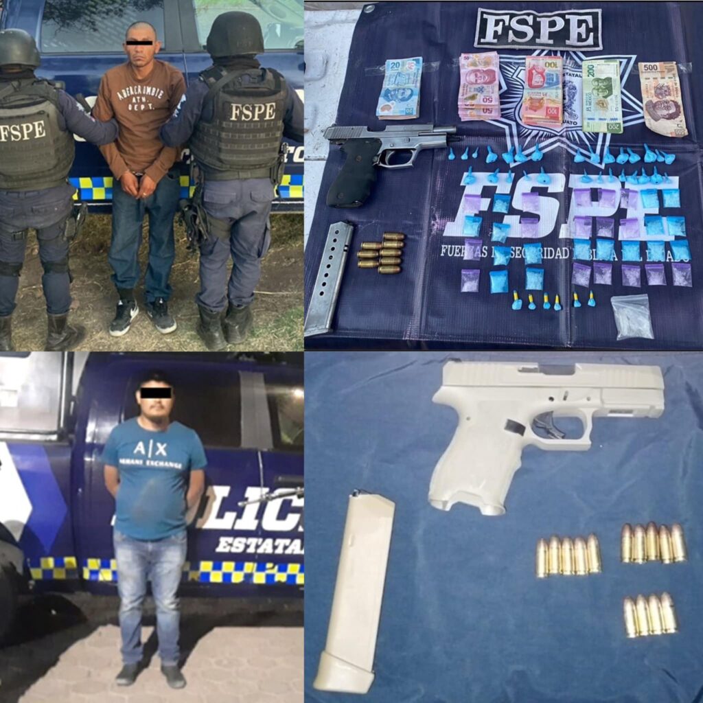 Derivado de los diversos patrullajes realizados por elementos de las Fuerzas de Seguridad Pública del Estado se logró la detención de cuatro personas, por la posesión de 198 dosis de droga cristal y mariguana.